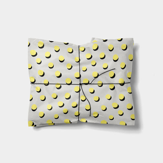 Yellow Hand-drawn Polka Dots Gift Wrap-Gift Wrapping-The Design Craft