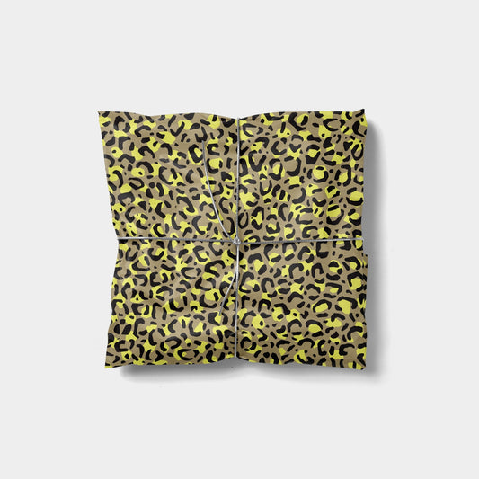 Yellow Leopard Print Gift Wrap-Gift Wrapping-The Design Craft