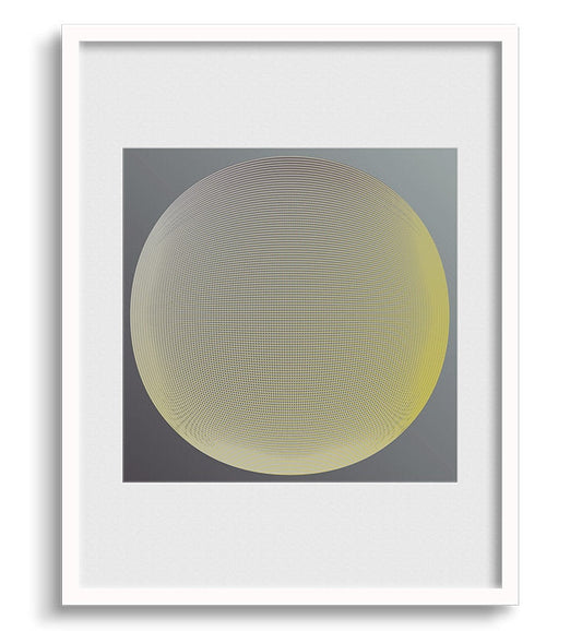 Yellow Orb | Futuristic Op Art Print-The Design Craft