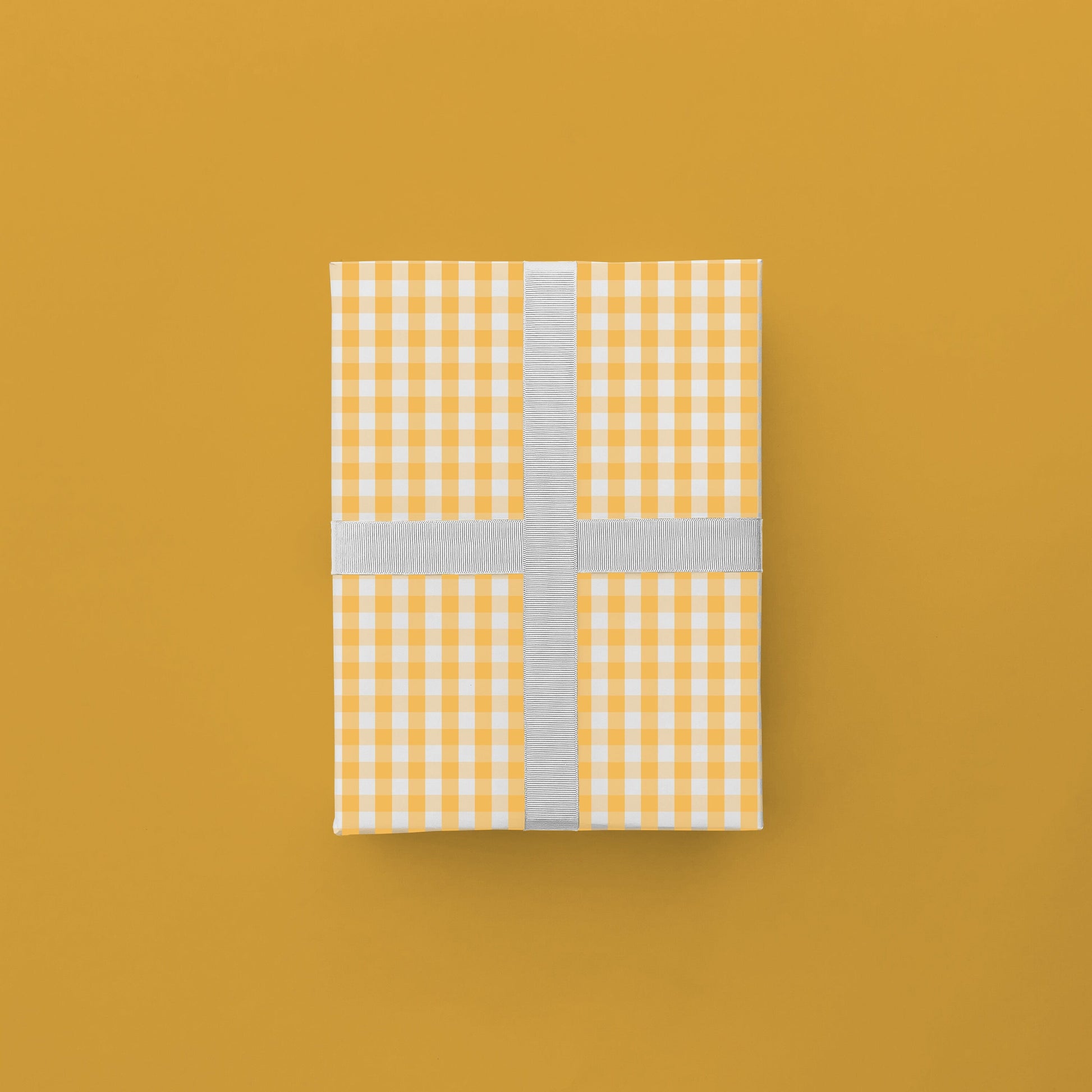 Yellow Vintage Gingham Gift Wrap-Gift Wrapping-The Design Craft