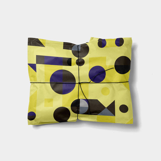 Yellow and Black Geoforms Gift Wrap-Gift Wrapping-The Design Craft