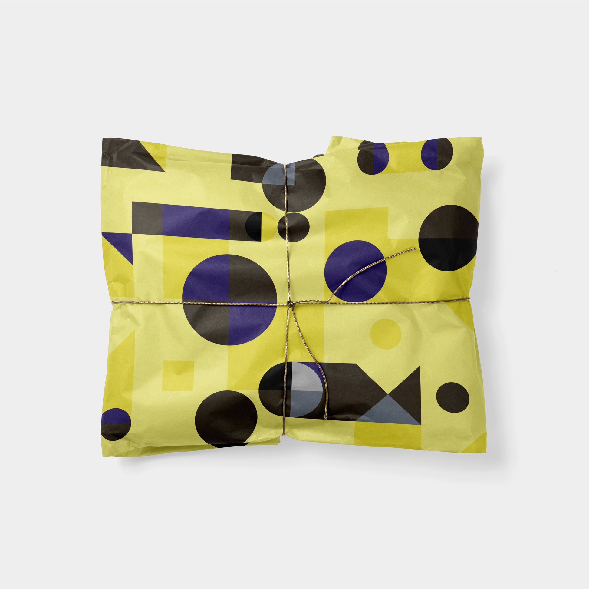Yellow and Black Geoforms Gift Wrap