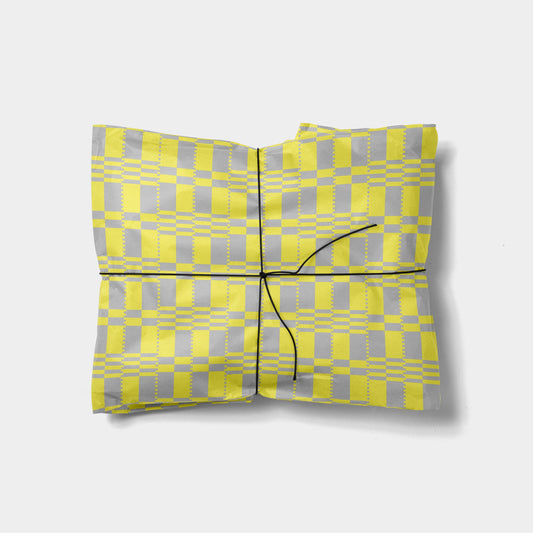 Yellow and Grey Modern Iro Gift Wrap-Gift Wrapping-The Design Craft