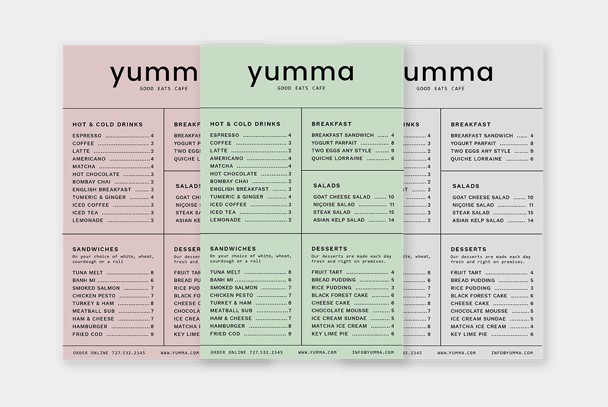 Yumma Menu-Design Template-The Design Craft