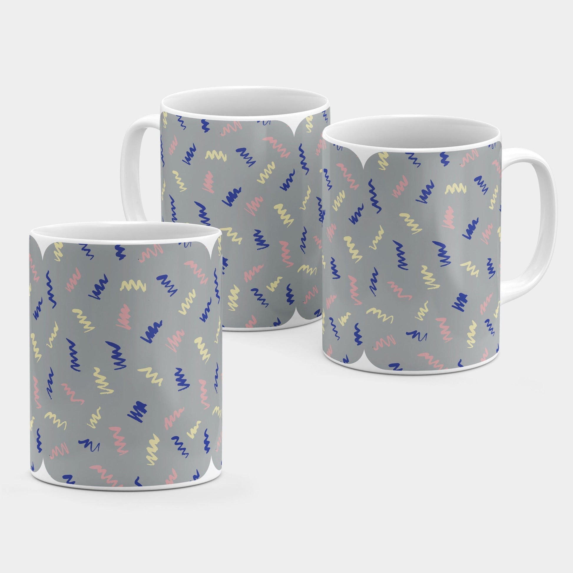 Zig Zag Brush Pattern Mug-Mugs-The Design Craft