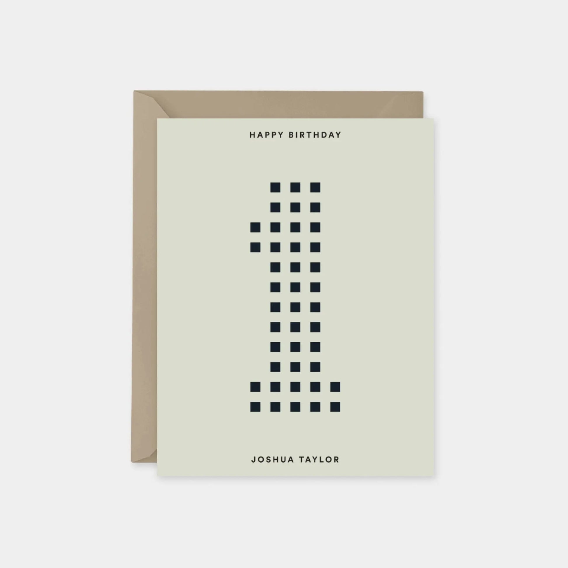 Age 1 Stencil Number Birthday Card