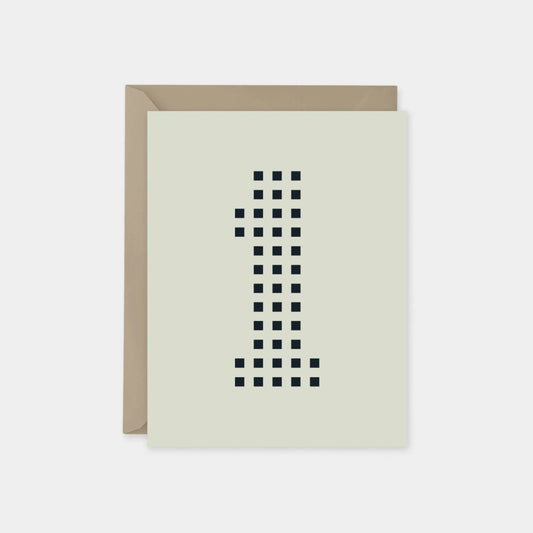 Age 1 Stencil Number Birthday Card