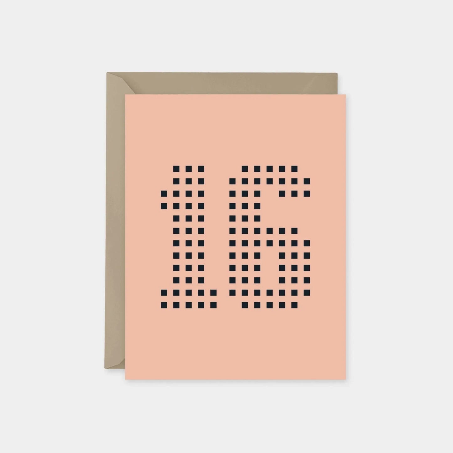 Age 16 Dotted Number Square Birthday Card