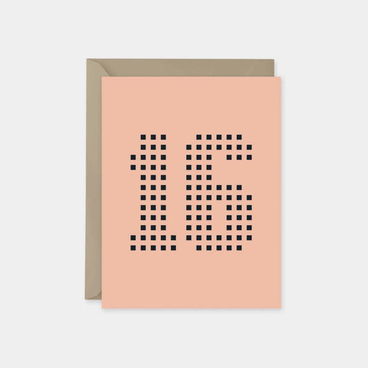 Age 16 Dotted Number Square Birthday Card