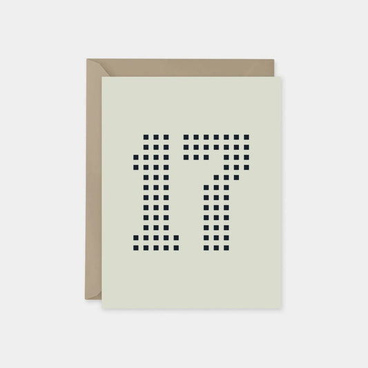 Age 17 Dotted Number Birthday Card