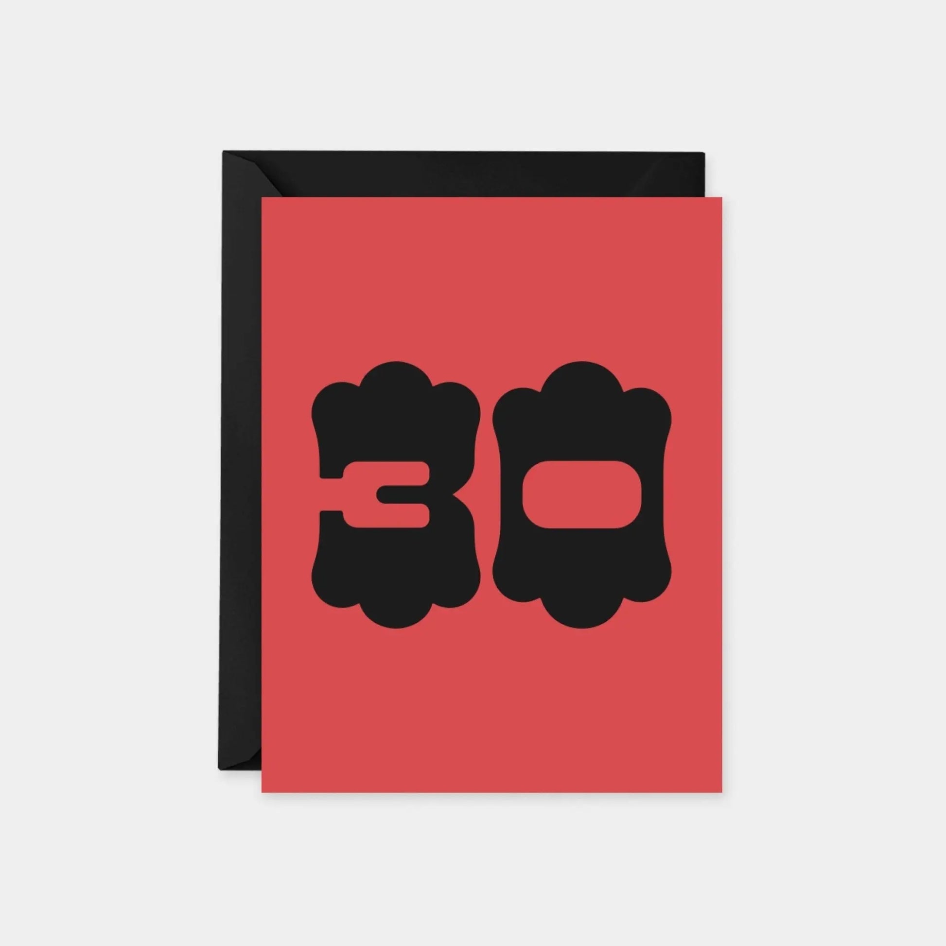 Age 30 Ornate Number Birthday Card