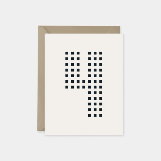Age 4 Dotted Number Square Birthday Card