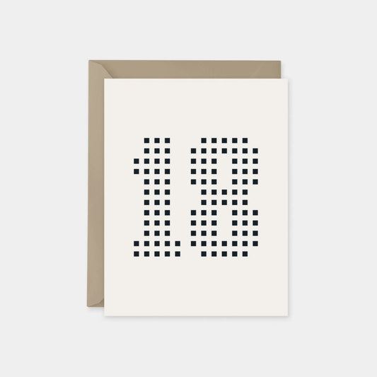 Age 8 Dotted Number Square Birthday Card