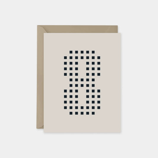 Age 8 Dotted Number Square Birthday Card