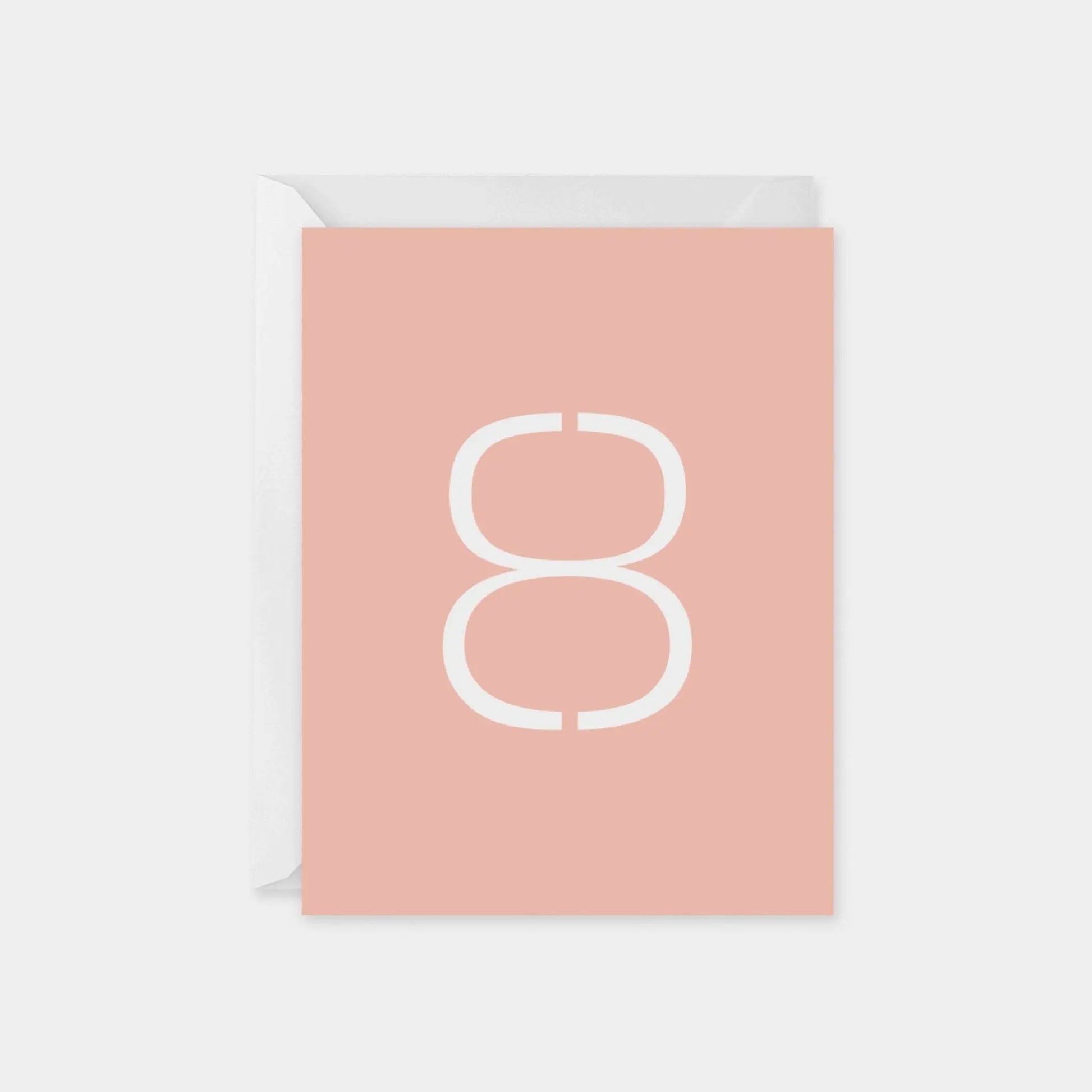 Age 8 Stencil Number Birthday Card