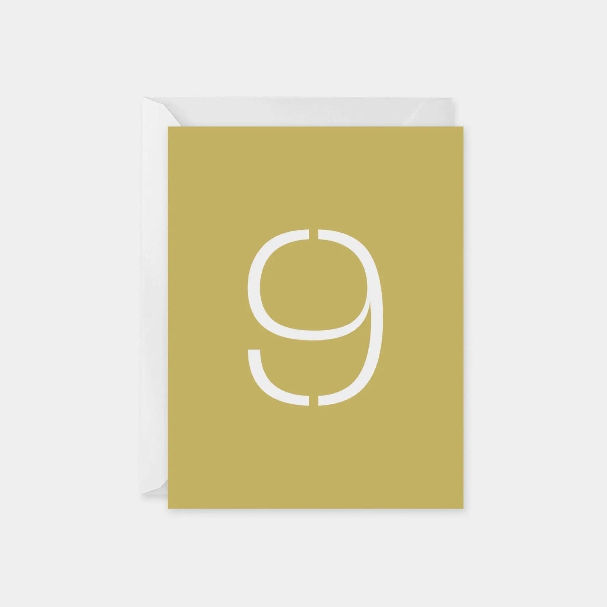 Age 9 Stencil Number Birthday Card