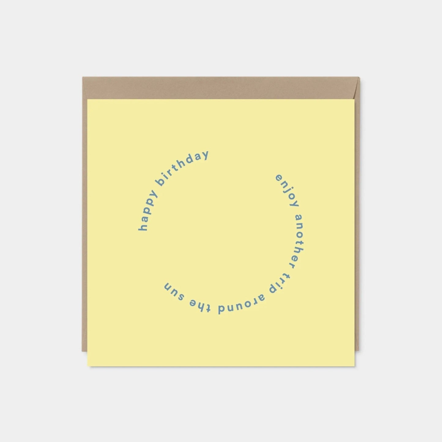 "Another Trip Around the Sun" Yellow Square Birthday Card