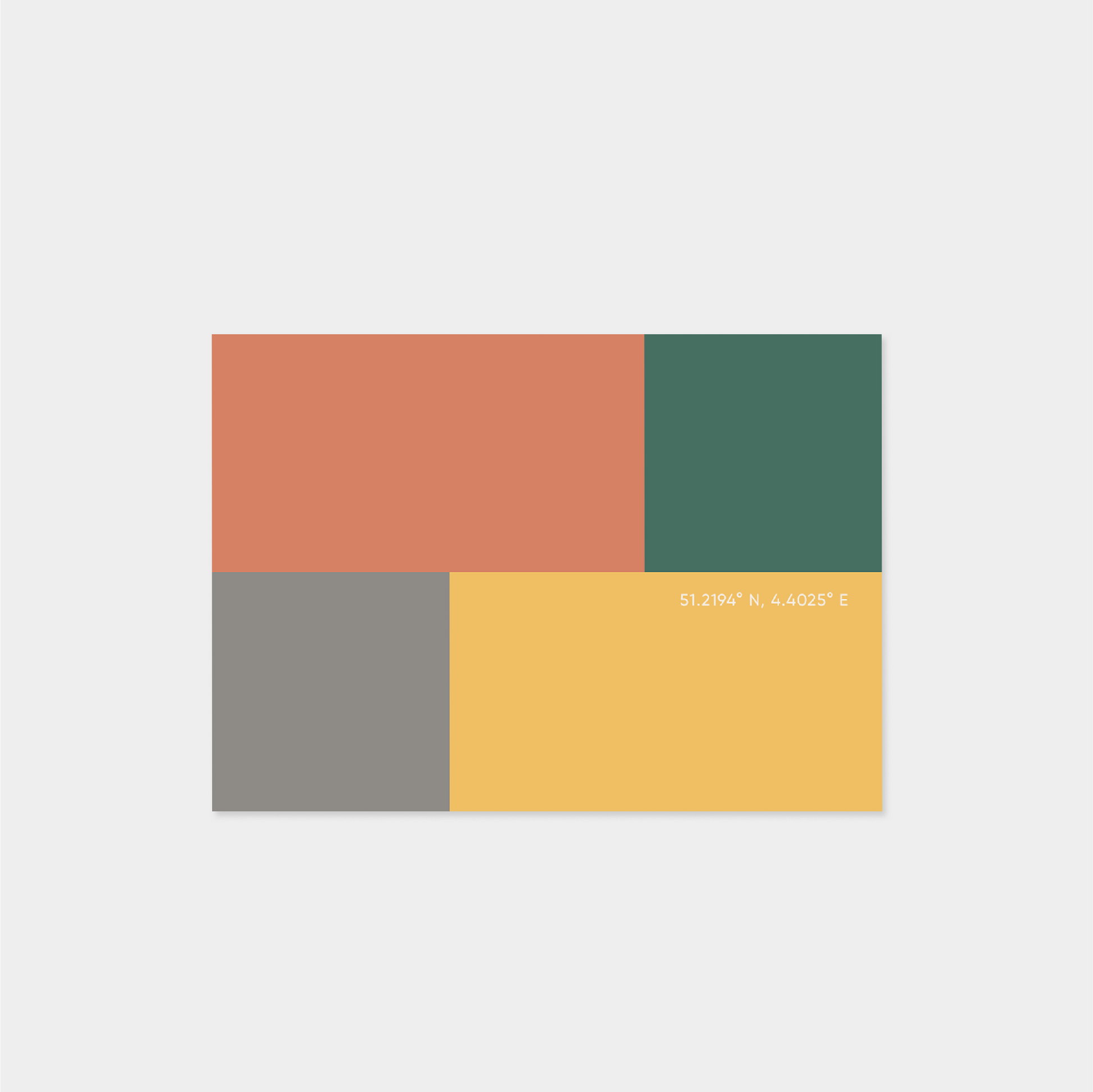 Antwerp Belgium Color Coordinates Travel Card