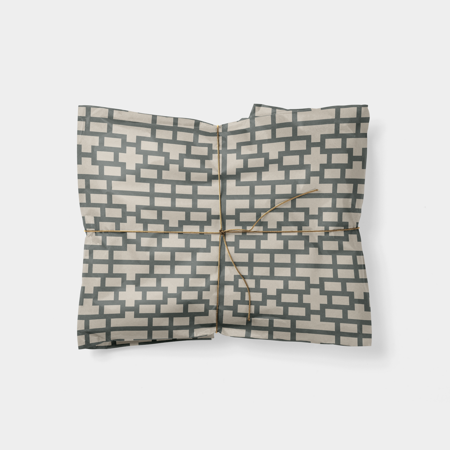 Beige and Gray Chinese Lattice Gift Wrap