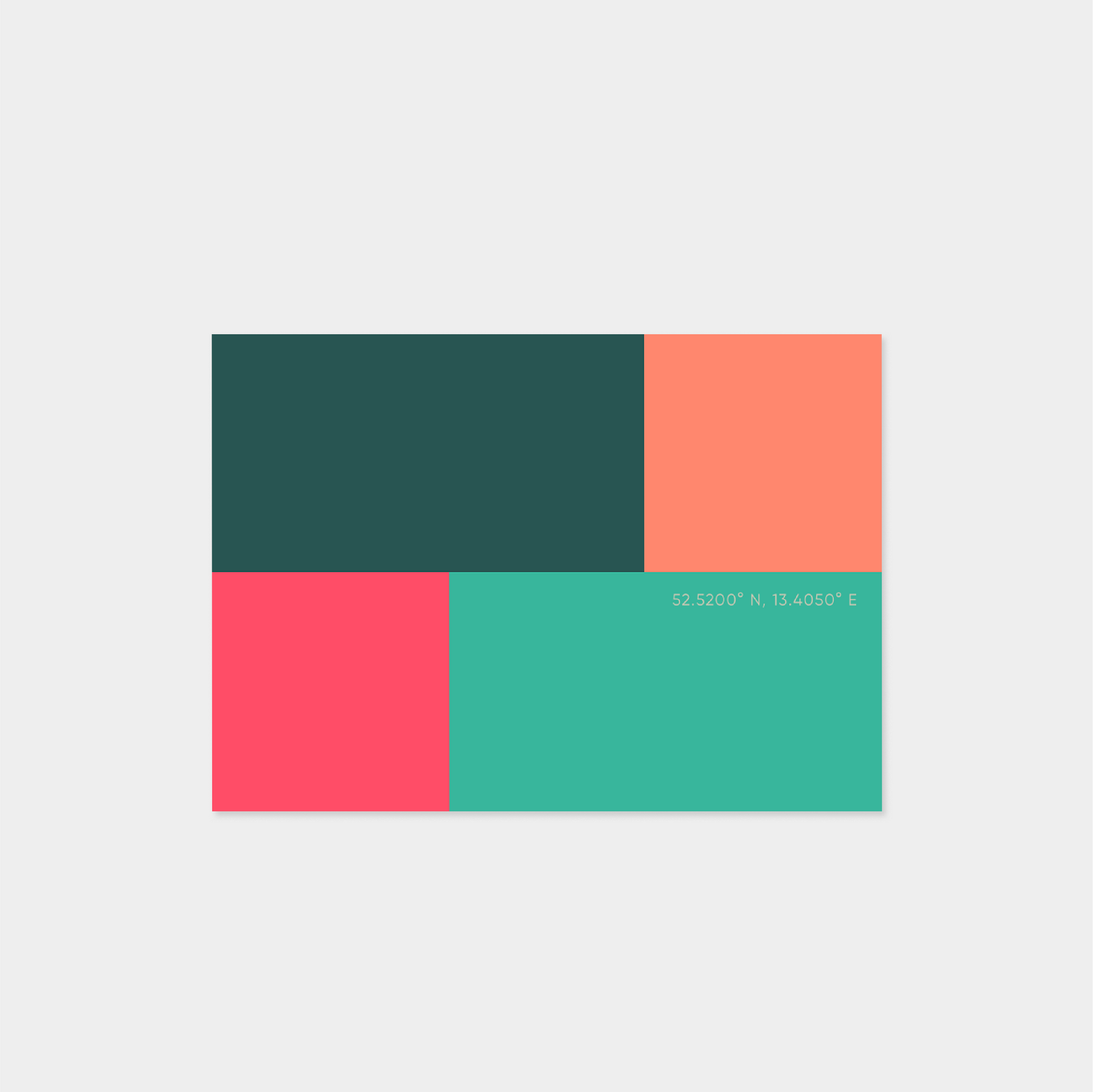 Berlin Germany Color Coordinates Travel Card III