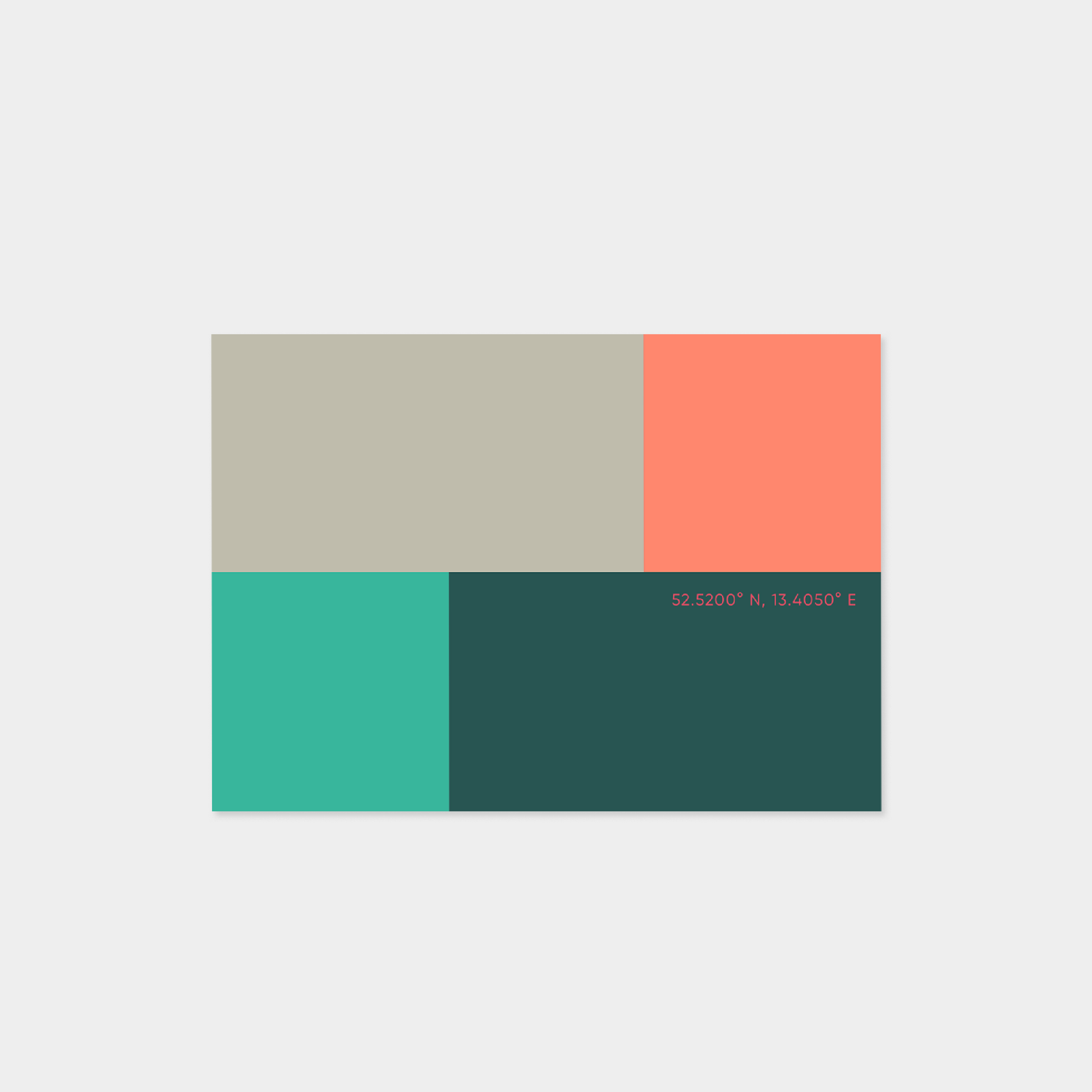 Berlin Germany Color Coordinates Travel Card