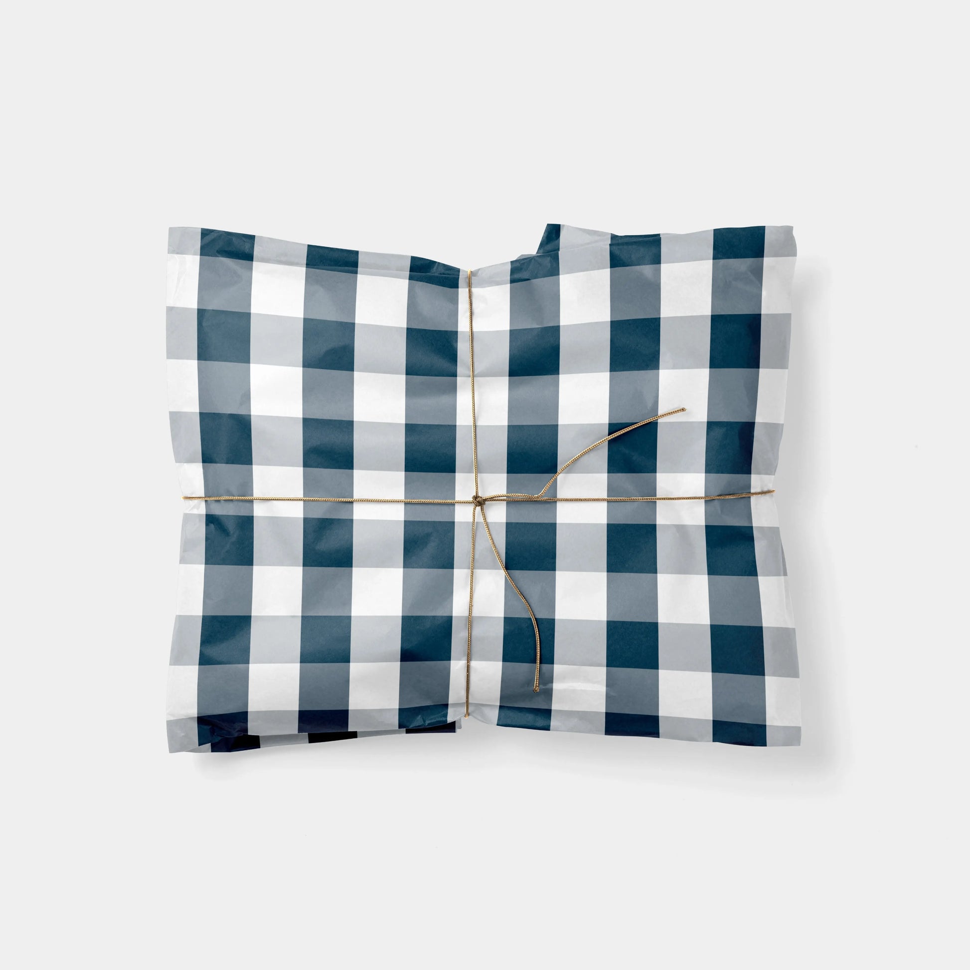 Big Dark Blue Gingham Gift Wrap