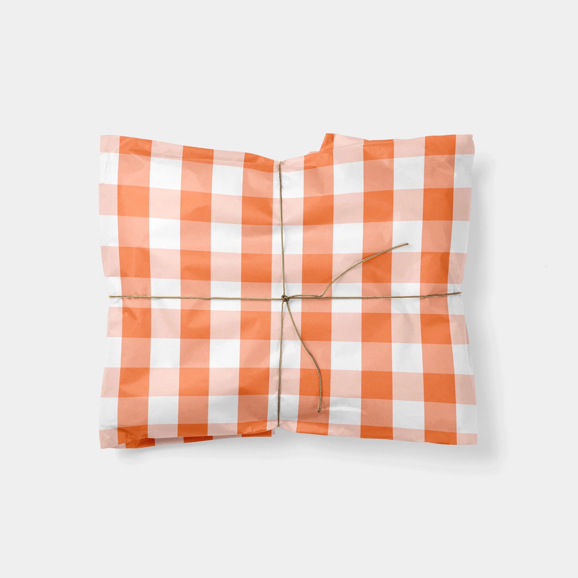 Big Orange Gingham Gift Wrap