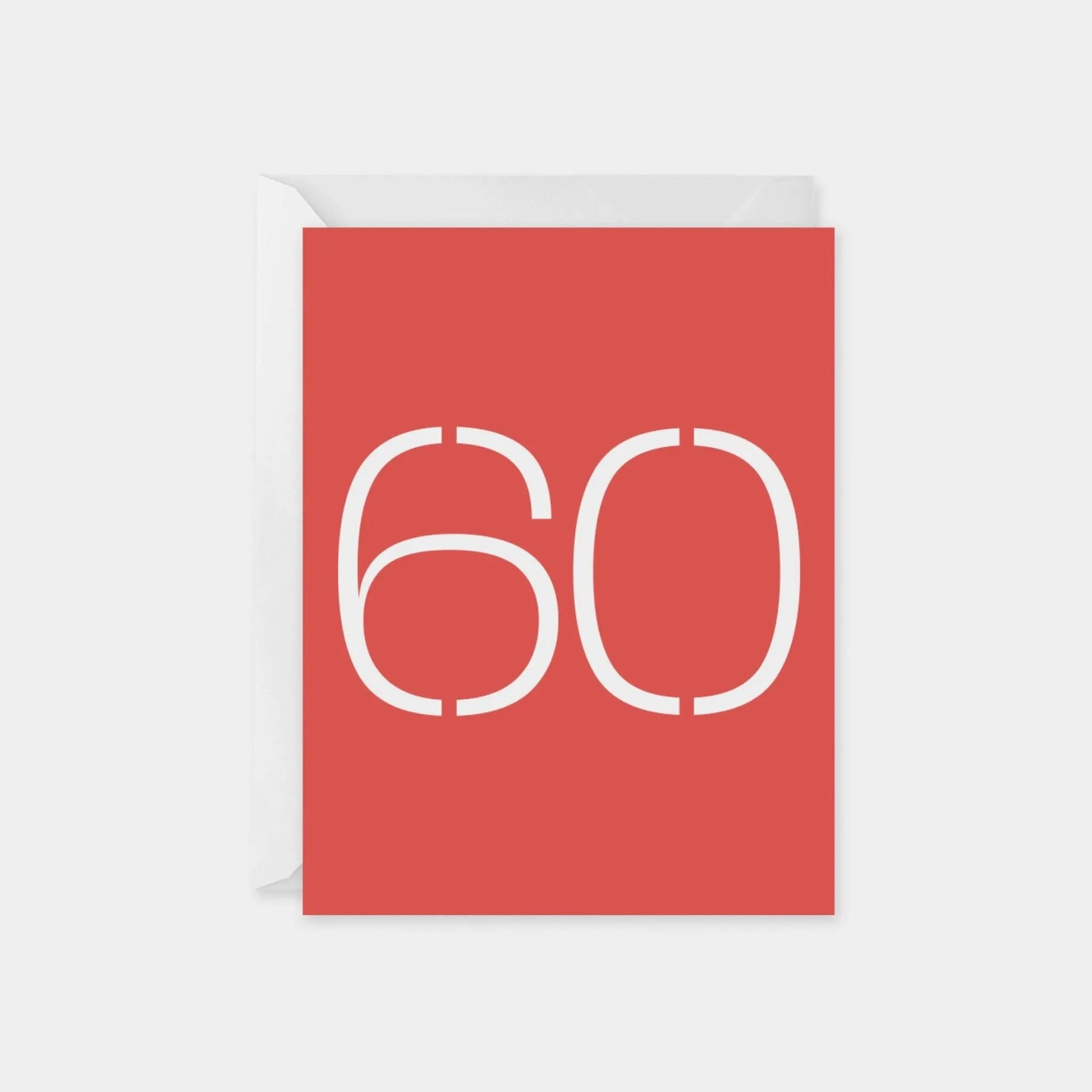 Birthday Age Card, Sixty, Stencil Number