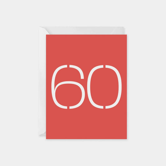 Birthday Age Card, Sixty, Stencil Number