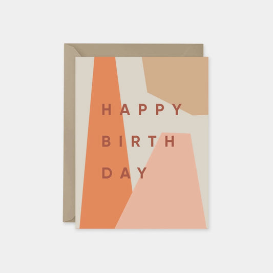 Birthday Terracotta Blush Collage Shapes Card
