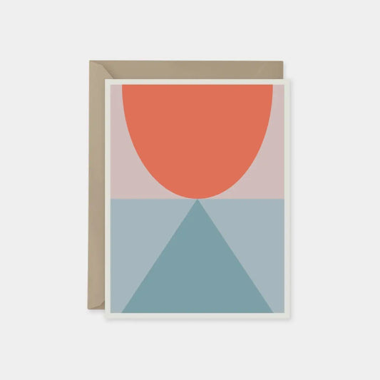 Blue and Coral Geo Card