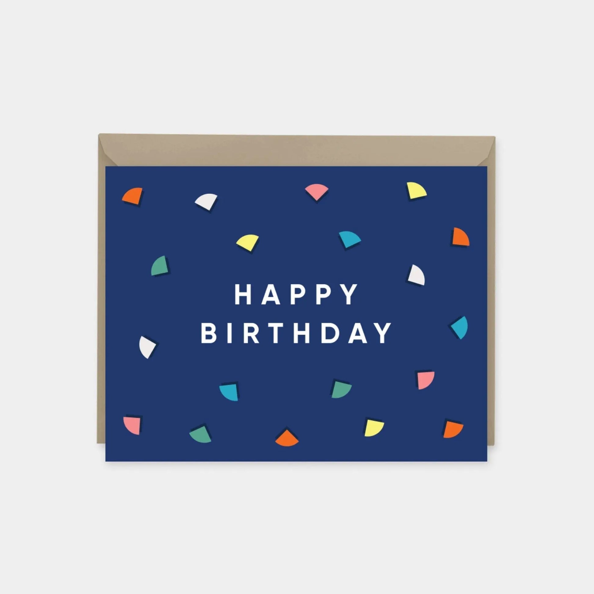 Blue Modern Confetti Birthday Card