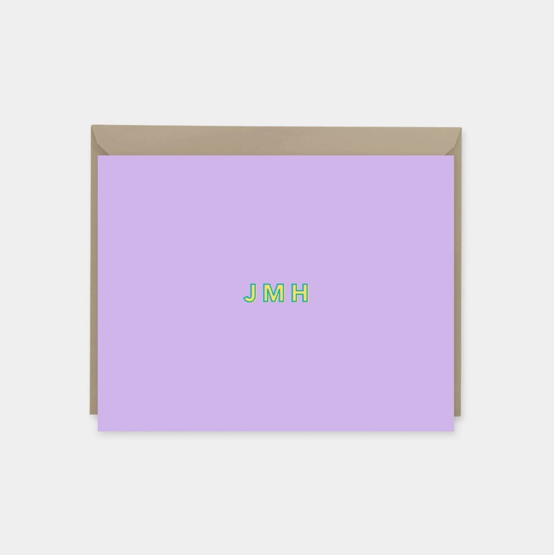 Bright and Modern Monogram Note Cards