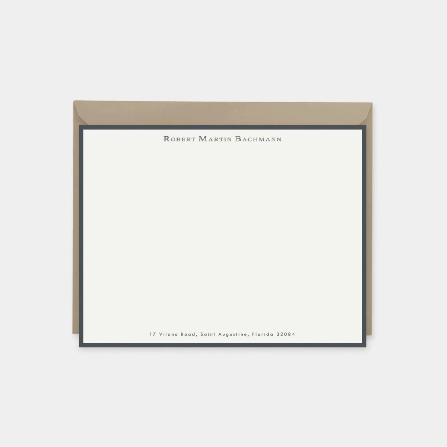 Classic Cream & Black Border Note Cards