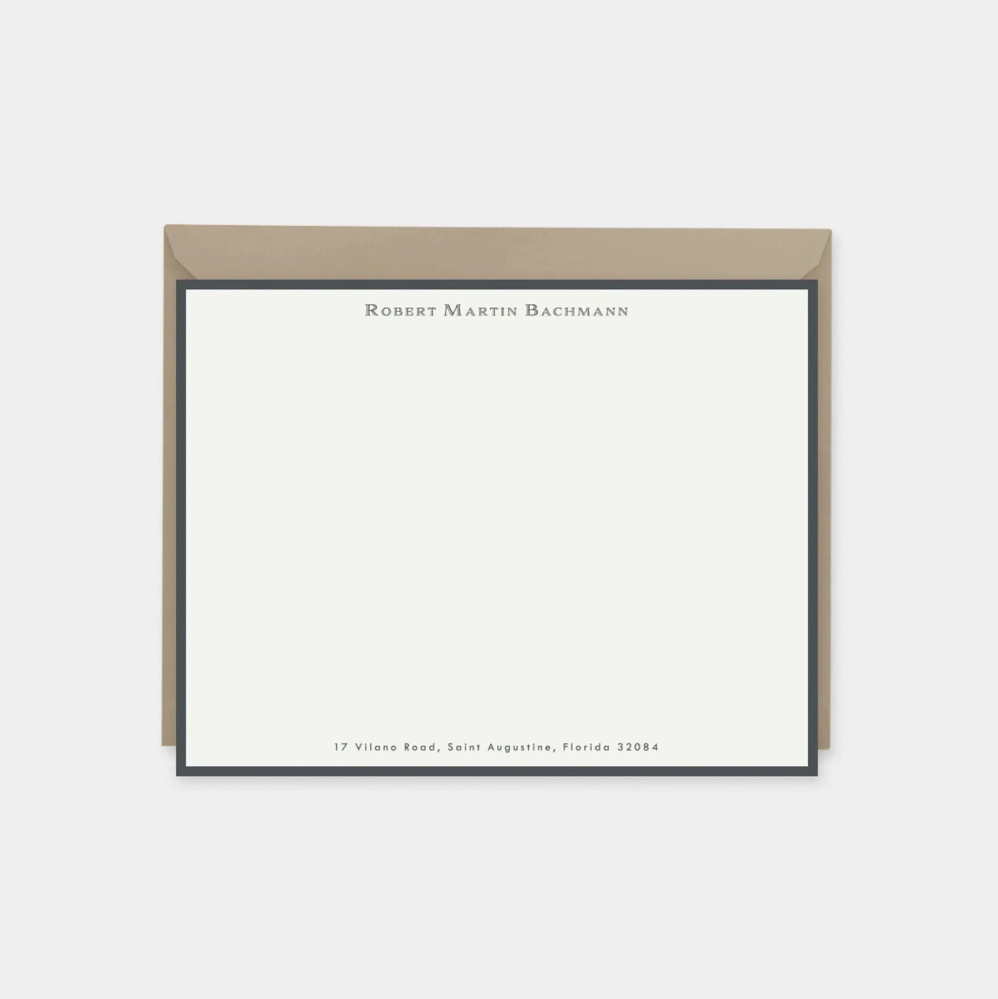 Classic Cream & Black Border Note Cards