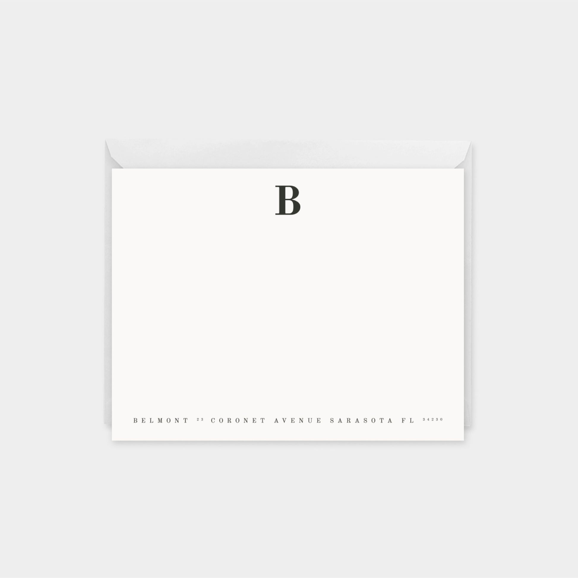 Classic Modern Monogram Note Cards
