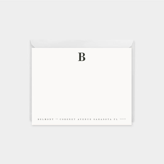 Classic Modern Monogram Note Cards