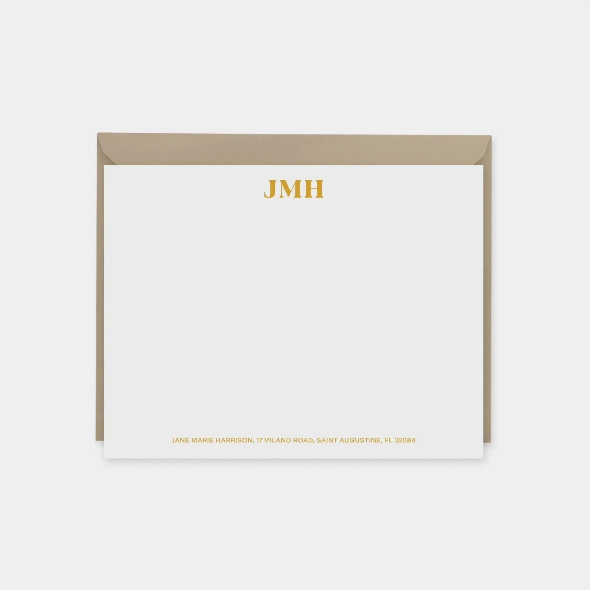 Classic Monogram Butterscotch Note Cards
