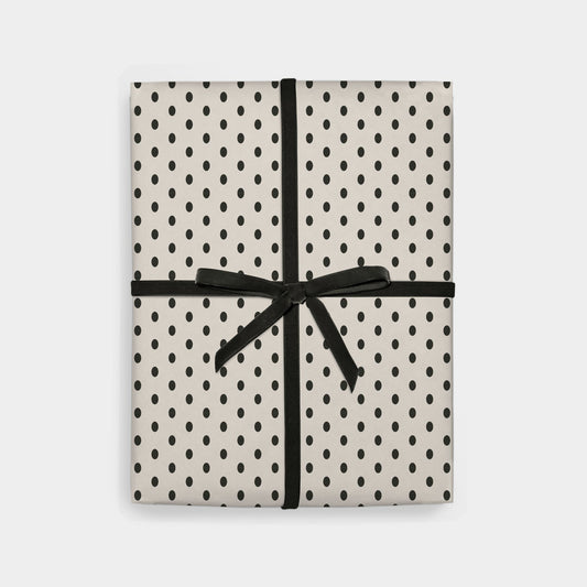 Classic Polka Dot Gift Wrap, Cream
