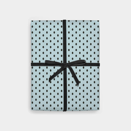 Classic Polka Dot Gift Wrap, Light Blue