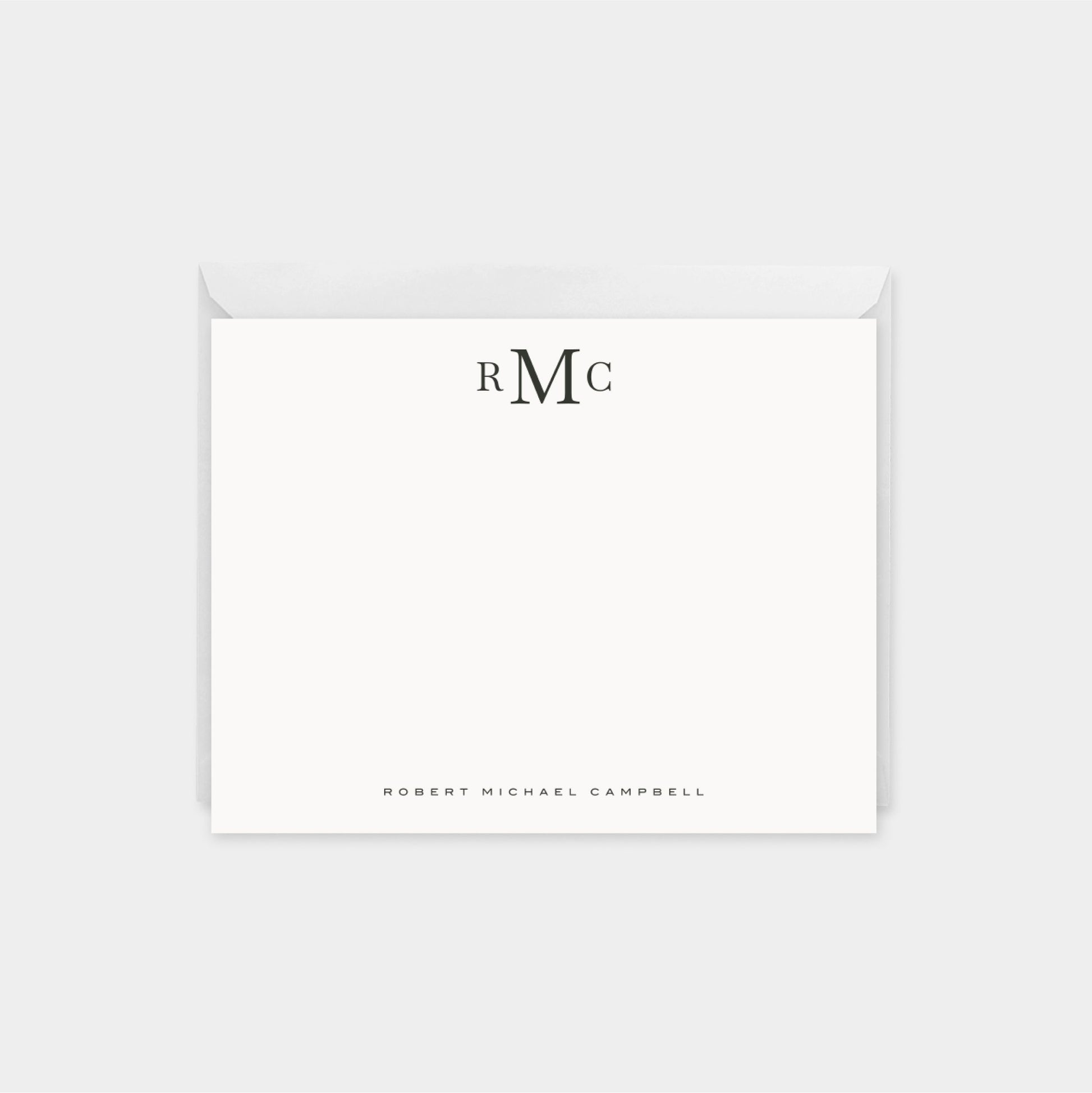 Classic Three Letter Monogram Note Cards