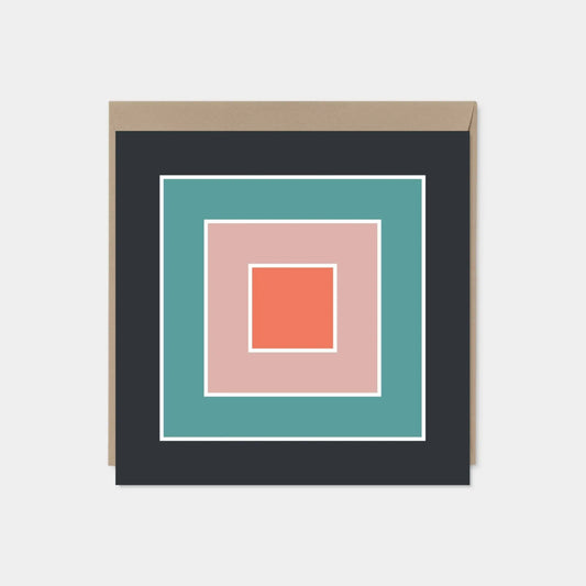 Color Block Square Card XI
