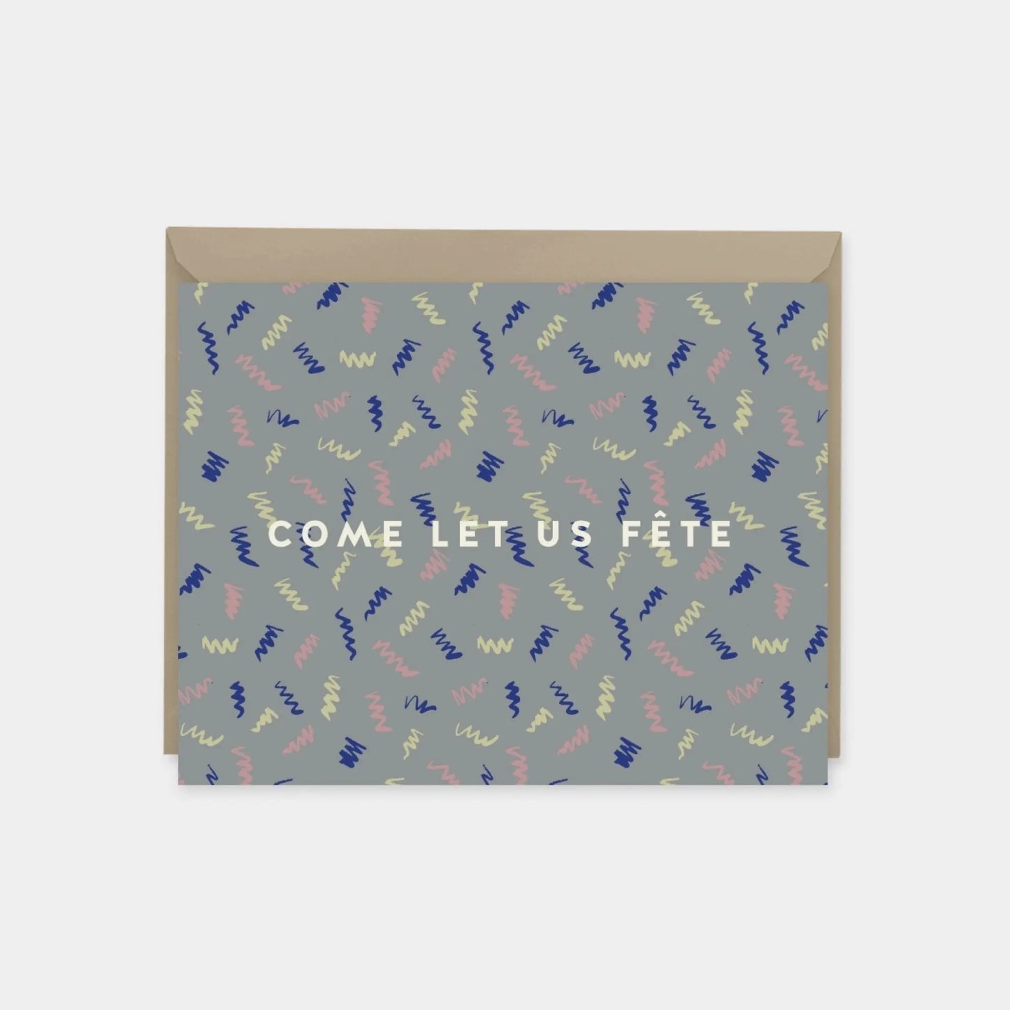 "Come Let Us Fete" Brush Pattern Card