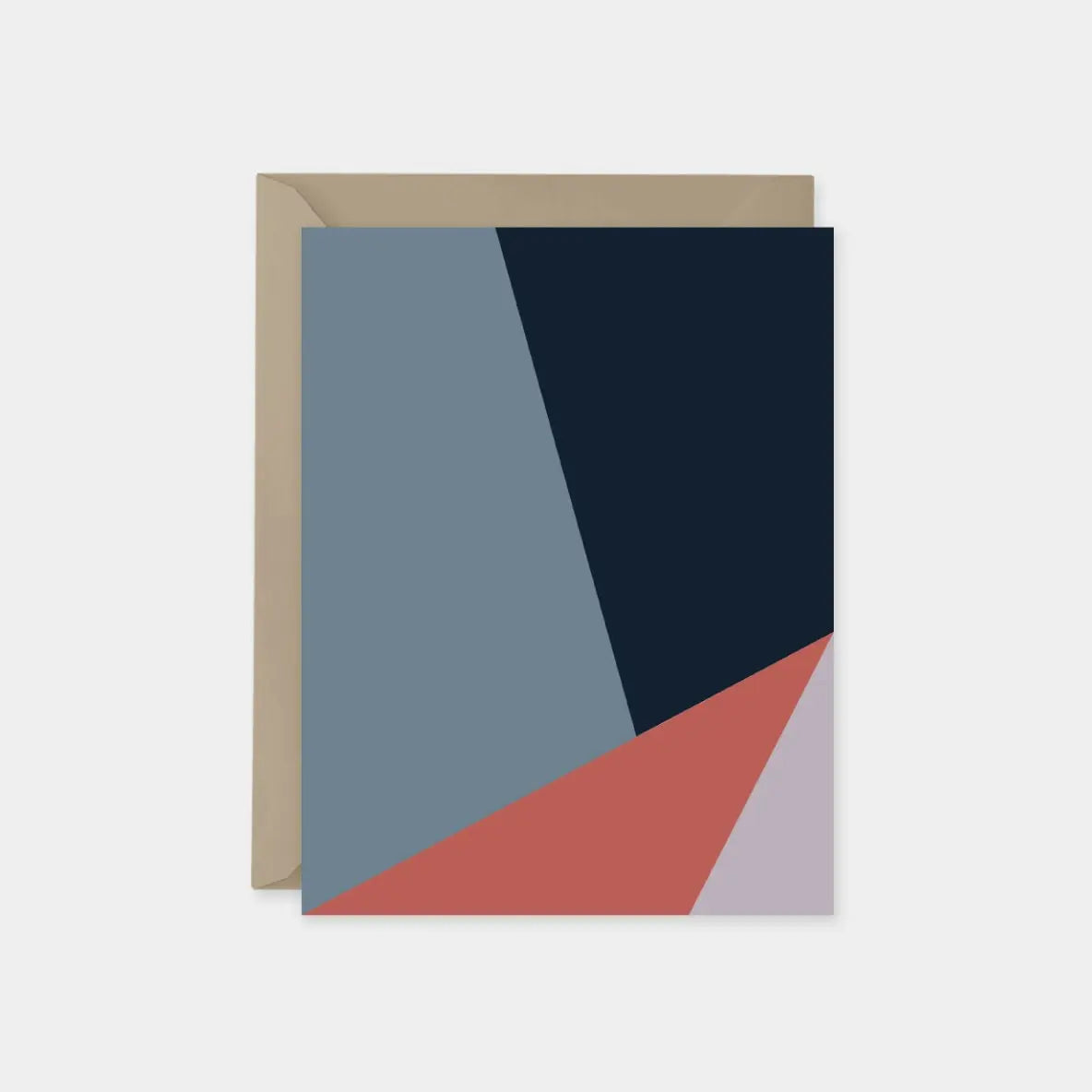 Coral & Blue Color Block Card