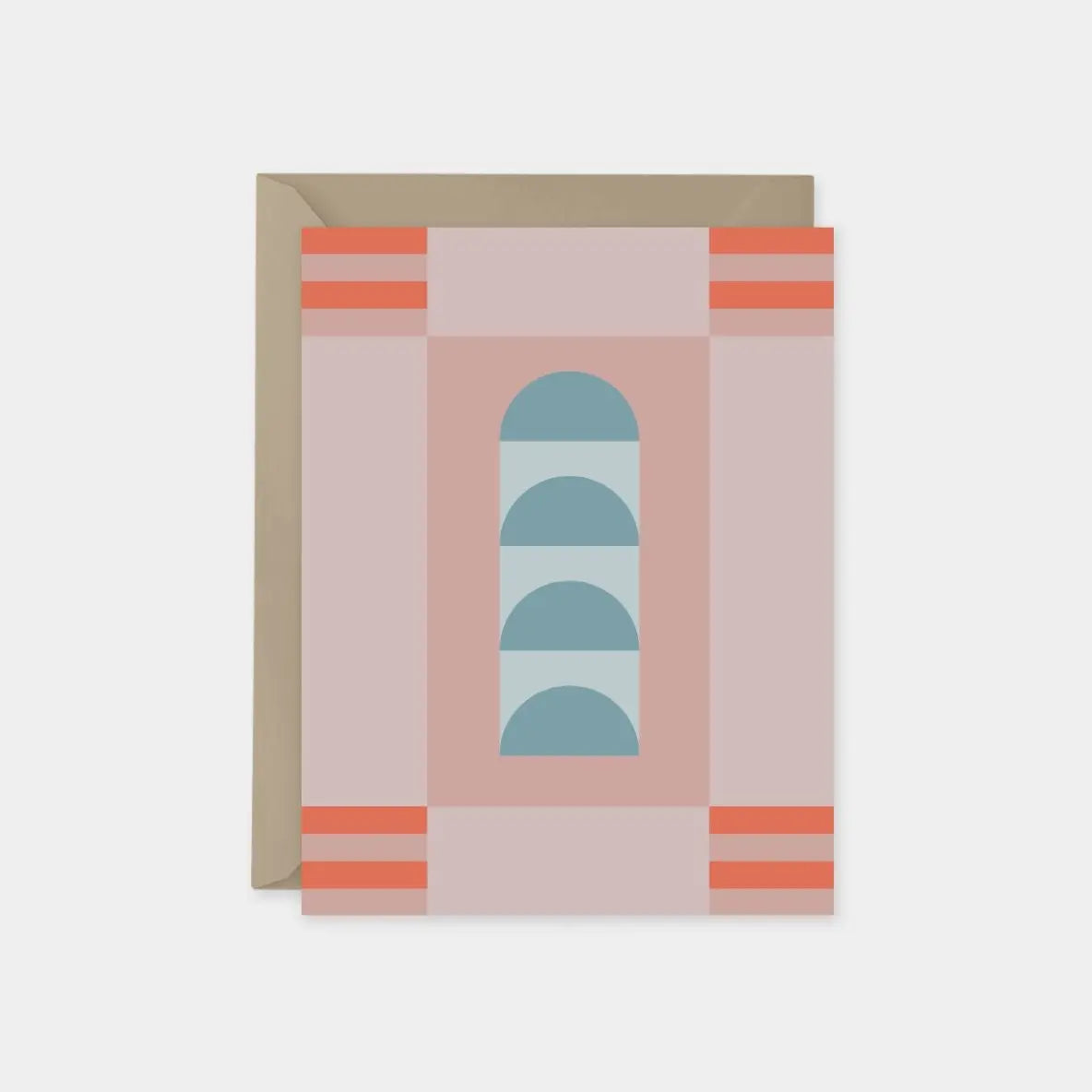 Coral & Blue Geo Totem Card