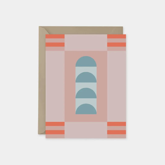 Coral & Blue Geo Totem Card