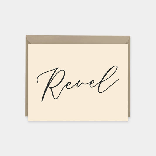 Cream "Revel" Party Invitation Card