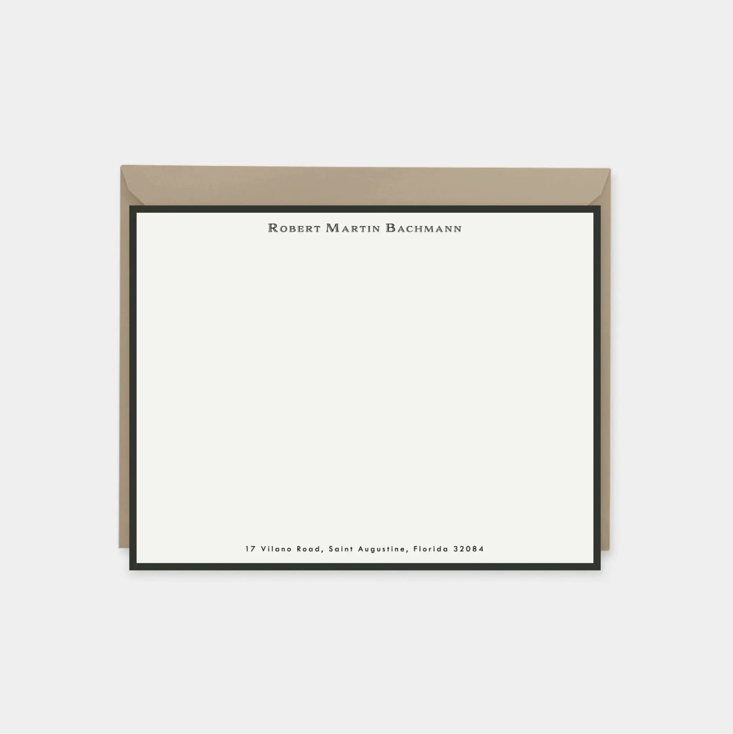 Cream with Black Border Note Cards