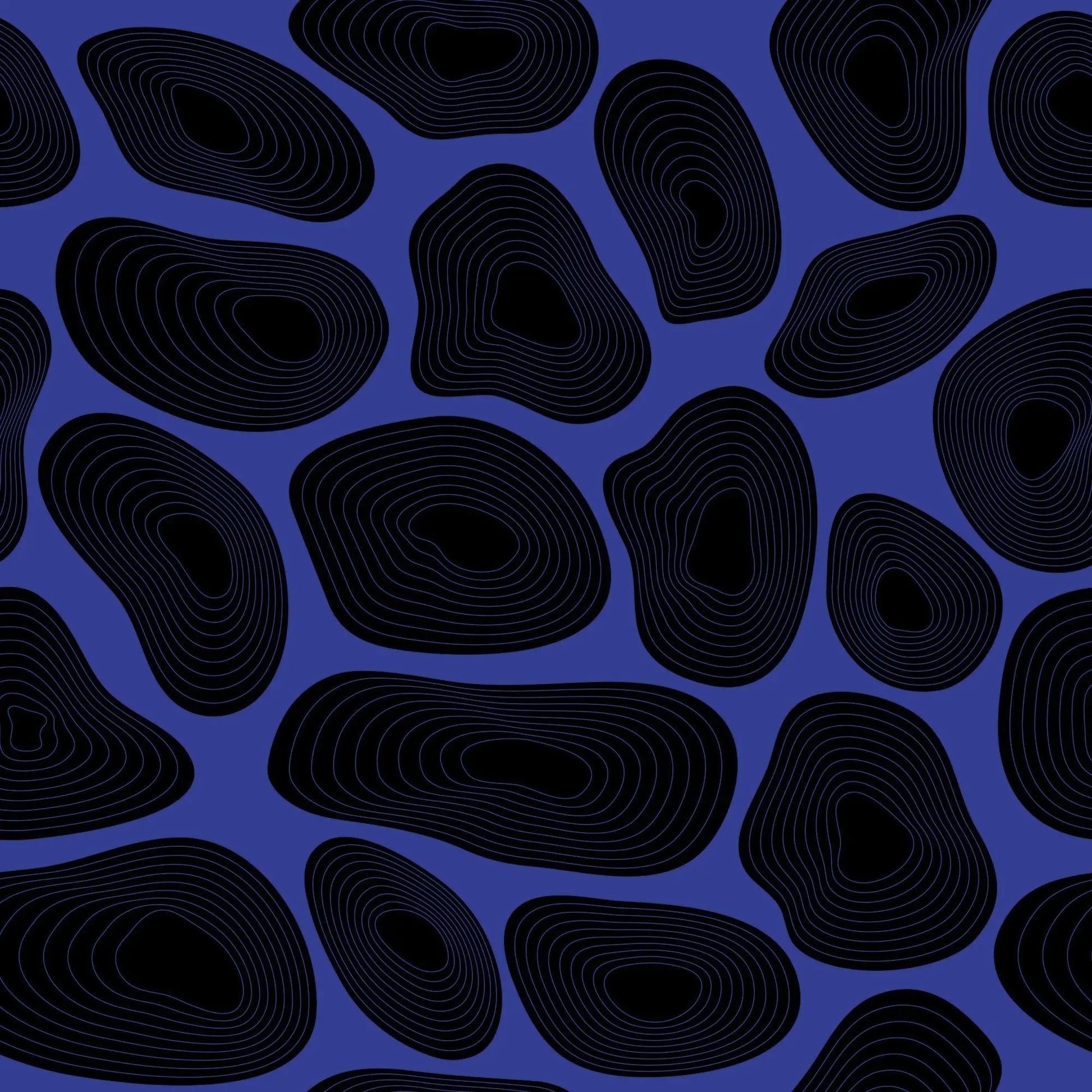 Electric Blue Shapes Fine Line Gift Wrap