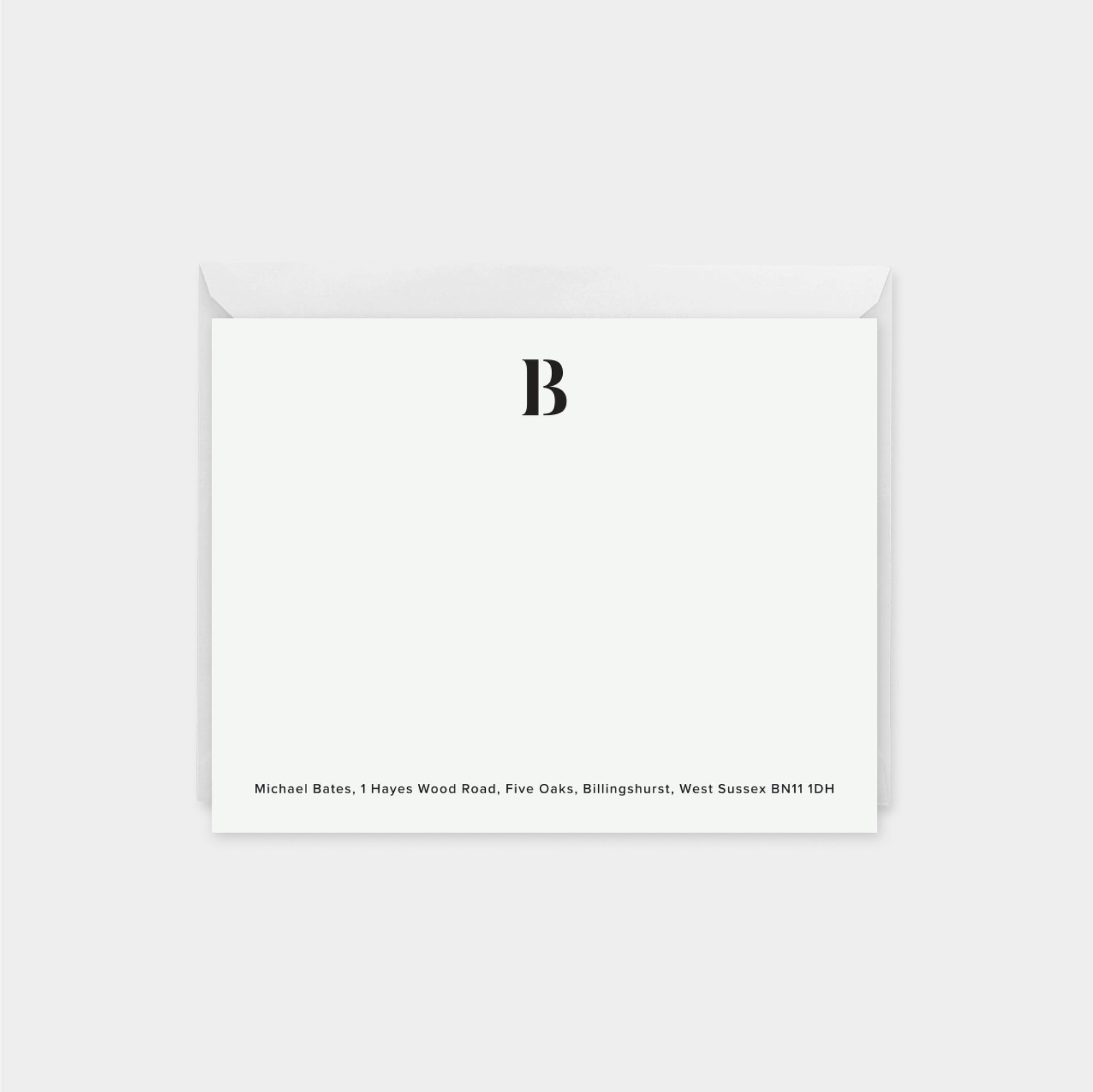 Elegant Stencil Monogram Note Cards